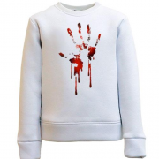 Детский свитшот с отпечатком руки в крови