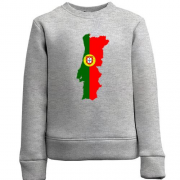 Детский свитшот c картой-флагом Португалии