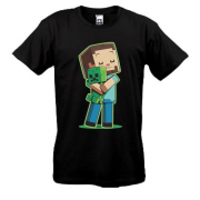 Футболка Minecraft Boy with green doll