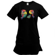 Подовжена футболка Parrots bright art