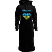 Женская толстовка-платье Ukraine - сердце