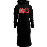 Женская толстовка-платье AC/DC (red logo)