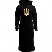 Жіноча толстовка-плаття з гербом України (gold)
