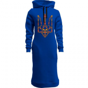 Жіноча толстовка-плаття з квітковим гербом України (2)