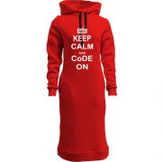 Женская толстовка-платье Keep calm and code on