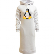 Женская толстовка-платье с пингвином Linux
