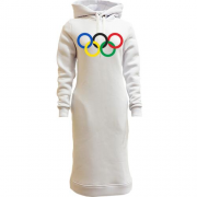 Женская толстовка-платье  Олимпийские кольца