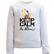 Детский свитшот с лошадью Keep calm and be positive