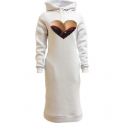 Женская толстовка-платье с вырезом в виде сердца