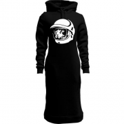 Женская толстовка-платье с котом-космонавтом