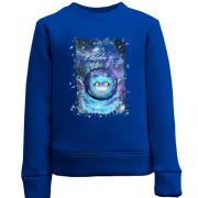 Детский свитшот с голубым монстром "enjoy the universe"