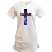 Подовжена футболка з космічним хрестом