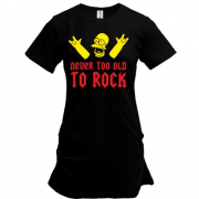 Подовжена футболка Never too old to rock!