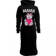 Женская толстовка-платье с плюшевым мишкой "мама"