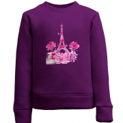 Детский свитшот с Парижем в розовых тонах