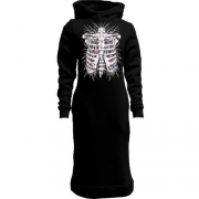 Женская толстовка-платье со скелетом и гирляндами