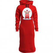 Жіноча толстовка-плаття бичок в новорічному светрі