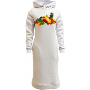 Женская толстовка-платье с фруктово-овощным букетом