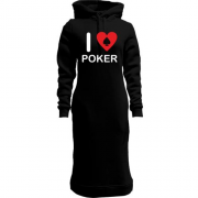 Женская толстовка-платье I love Poker