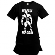 Подовжена футболка No pain no gain