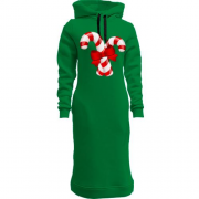 Женская толстовка-платье с рождественскими конфетами