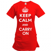 Подовжена футболка Keep Calm and Carry On