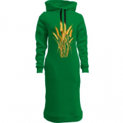 Женская толстовка-платье с колосьями пшеницы