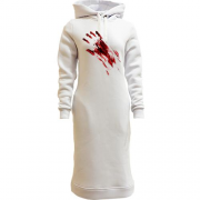 Женская толстовка-платье с кровавым отпечатком руки