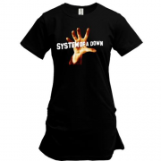 Подовжена футболка System of a Down з рукою