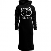Жіноча толстовка-плаття з надписью "Hello Titty" в стилі Hello Kitty