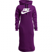 Женская толстовка-платье с надписью "Fake" в стиле Nike
