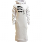 Женская толстовка-платье Mama needs Wine