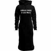 Женская толстовка-платье Virus free (I use Mac)
