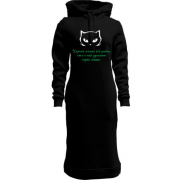 Женская толстовка-платье Черная кошка