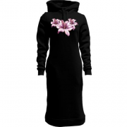 Жіноча толстовка-плаття з фіолетовими квітами