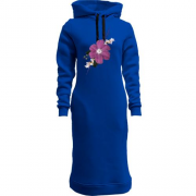 Жіноча толстовка-плаття з фіолетовою квіткою