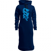 Женская толстовка-платье Голубой дракон
