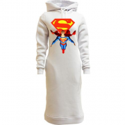 Женская толстовка-платье Летящий супермен