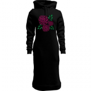 Женская толстовка-платье с розами (контур)