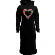 Женская толстовка-платье с цветочным сердцем