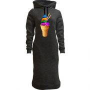 Женская толстовка-платье Rainbow Ice Cream