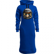 Женская толстовка-платье с котом - космонавтом