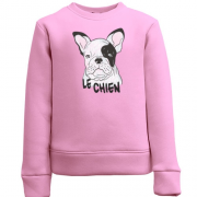 Детский свитшот с надписью "Le Chien" и собакой