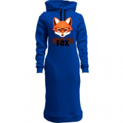 Женская толстовка-платье с лисицей Hipster Fox