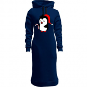 Женская толстовка-платье c  пингвином и конфетой