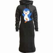 Женская толстовка-платье с весёлым пингвином