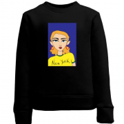 Детский свитшот Blonde in a yellow t-shirt