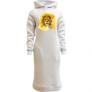Женская толстовка-платье с акварельным львом (2)