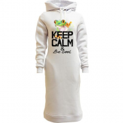 Женская толстовка-платье с лягушкой Keep calm & be cool