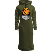 Женская толстовка-платье с баскетбольным мячом гербом